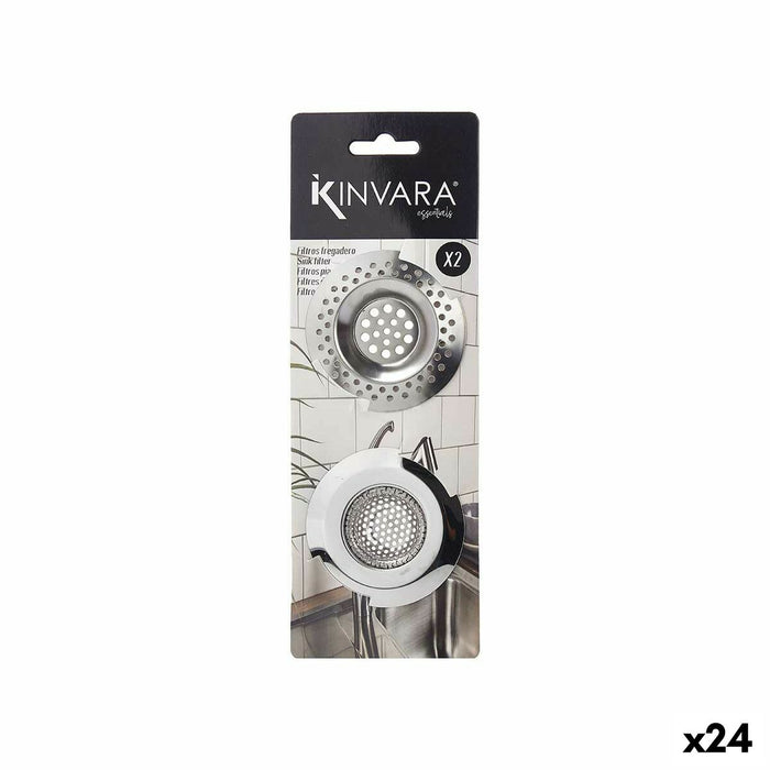 Filtre pentru chiuvete Ø 7 cm Argintiu Oțel inoxidabil (24 Unități)