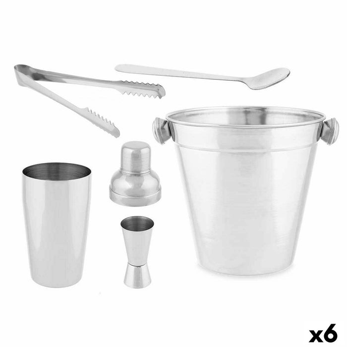 Set Pentru Cocktail Argintiu Oțel inoxidabil 5 Piese 250 ml (6 Unități)