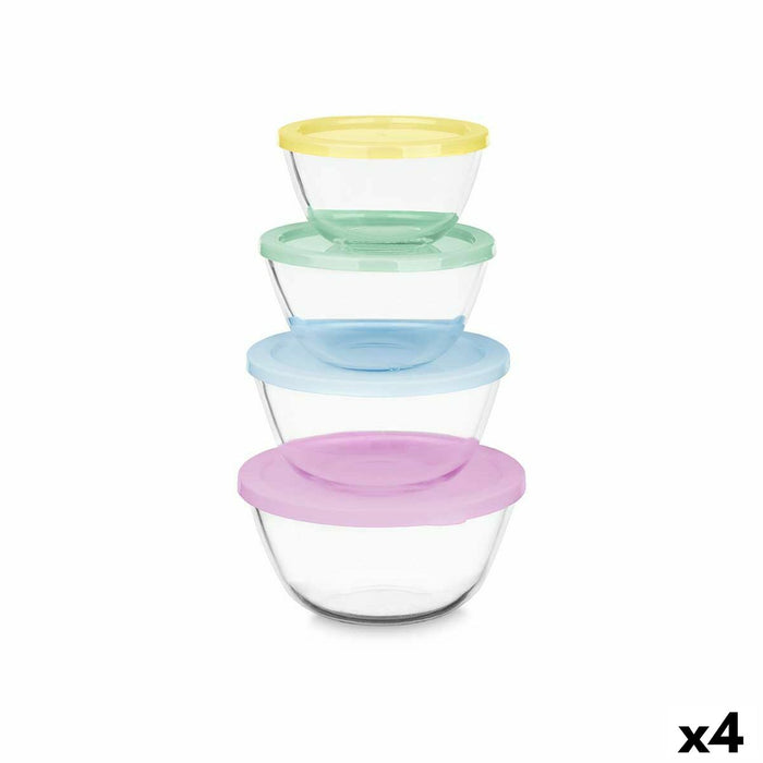 Set de Cutii pentru Prânz Sticlă borosilicată 800 ml 1 L 1,6 L 2,1 L (4 Unități)