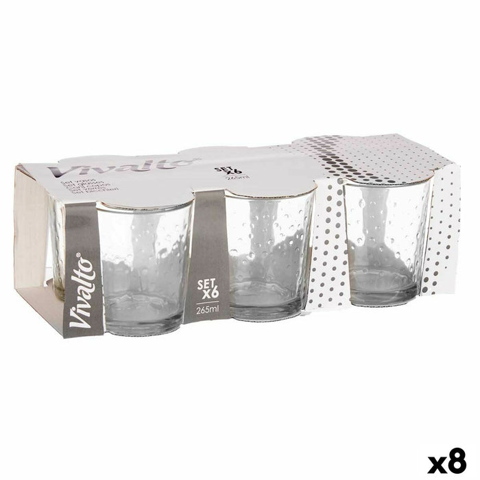 Set de pahare Puncte Transparent Sticlă 265 ml (8 Unități)