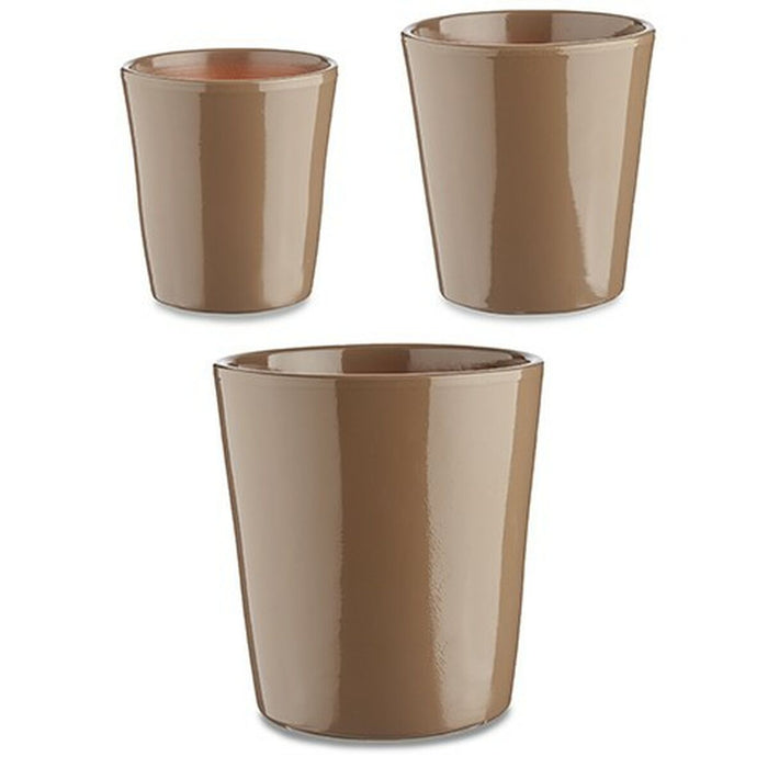 Set de ghivece Ø 14 cm Ø 22 cm Ø 17 cm Cónica 3 Piese Gri Maroniu