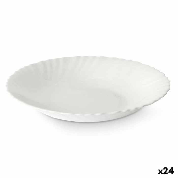 Farfurie Adâncă Alb Sticlă 21,5 x 3 x 21,5 cm (24 Unități)