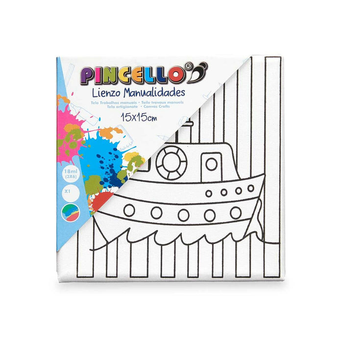 Pânză Alb Pânză 15 x 15 x 1,5 cm Pentru pictură Vehicule (24 Unități)