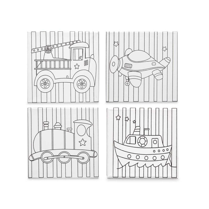 Pânză Alb Pânză 25 x 25 x 1,5 cm Pentru pictură Vehicule (24 Unități)