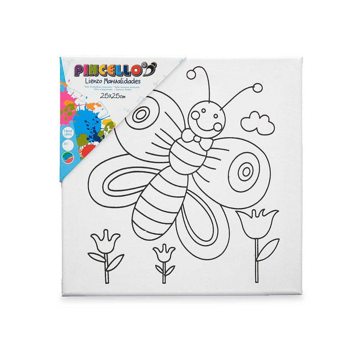 Pânză Alb Pânză 25 x 25 x 1,5 cm Pentru pictură animale (24 Unități)