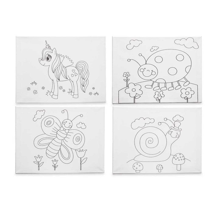 Pânză Alb Pânză 30 x 40 x 1,5 cm Pentru pictură animale (16 Unități)