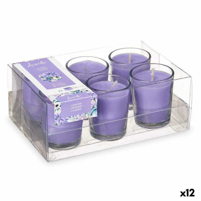 Set de Lumânări Parfumate 16 x 6,5 x 11 cm (12 Unități) Pahar Lavandă