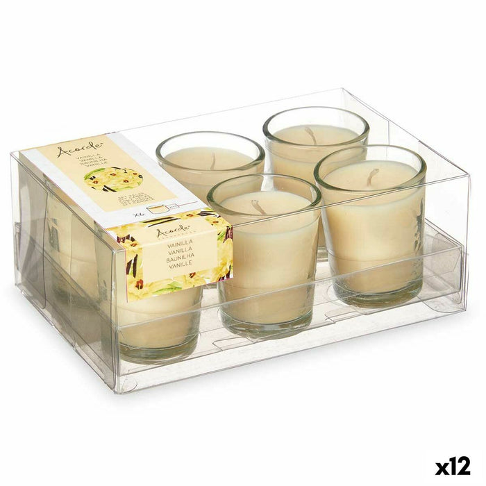 Set de Lumânări Parfumate 16 x 6,5 x 11 cm (12 Unități) Pahar Vanilie