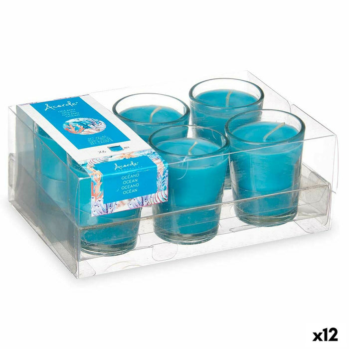 Set de Lumânări Parfumate 16 x 6,5 x 11 cm (12 Unități) Pahar Ocean
