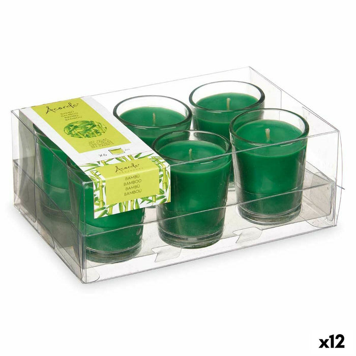 Set de Lumânări Parfumate 16 x 6,5 x 11 cm (12 Unități) Pahar Bambus