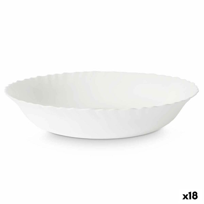 Salatieră Alb Sticlă 27,5 x 5,5 x 27,5 cm (18 Unități)