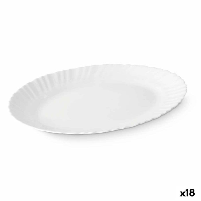 Platou pentru Servire Alb Sticlă 34 x 2,5 x 25 cm (18 Unități)