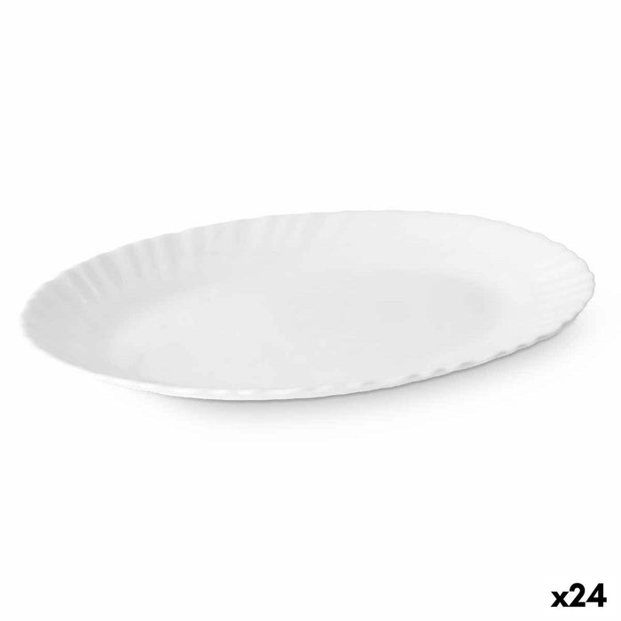 Platou pentru Servire Alb Sticlă 25 x 2 x 19 cm (24 Unități)