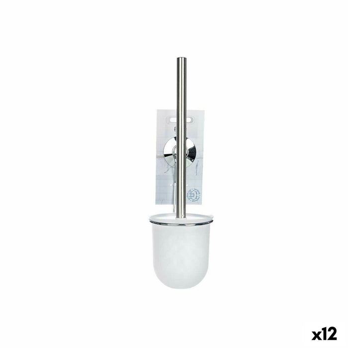 Perie pentru toaletă Alb Oțel ABS 10 x 36 x 10 cm (12 Unități)