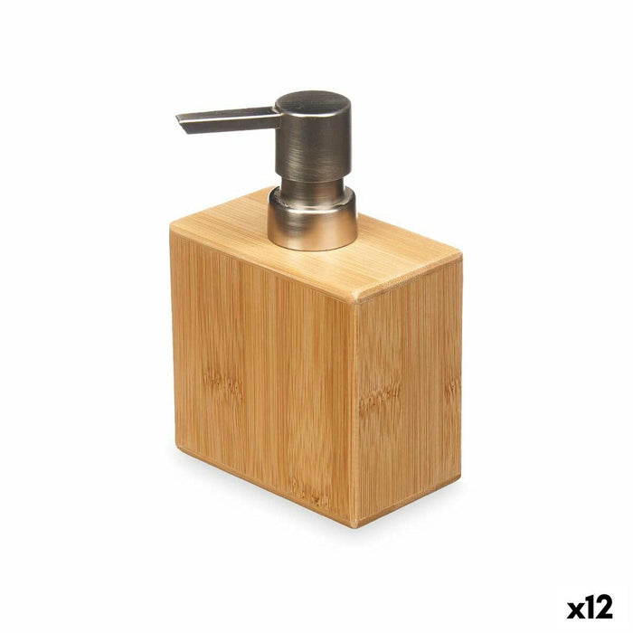 Dozator de Săpun Argintiu Bambus Plastic 9,7 x 15 x 5,8 cm (12 Unități)