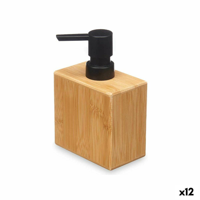 Dozator de Săpun Negru Bambus Plastic 9,7 x 15 x 5,8 cm (12 Unități)