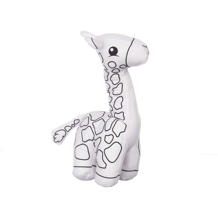 Jucărie pentru colorat Alb Negru Pânză 17 x 22 x 9 cm Girafă (8 Unități)