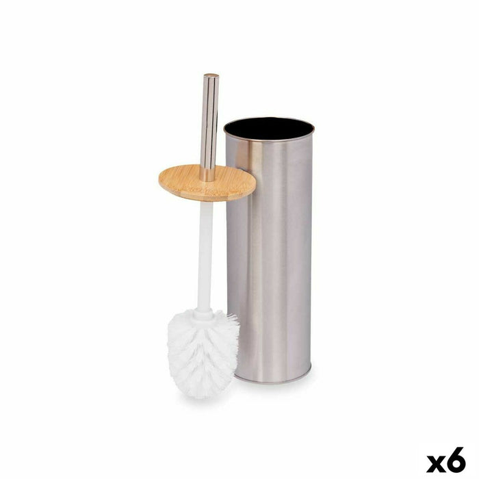 Perie pentru toaletă Argintiu Bambus Oțel inoxidabil 9,5 x 27,5 x 9,5 cm (6 Unități)