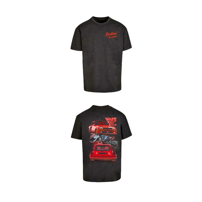 Tricou cu Mânecă Scurtă Bărbați RADIKAL NICE FAT ASS Antracit XL