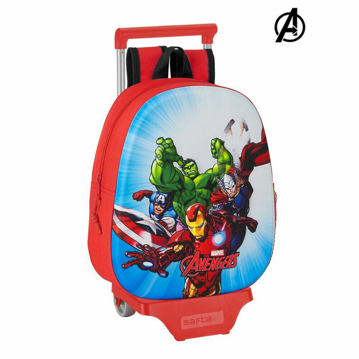 Ghiozdan 3D cu Roți 705 The Avengers Roșu