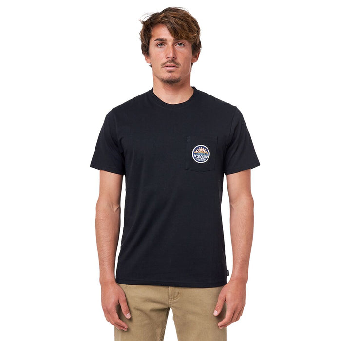 Tricou cu Mânecă Scurtă Bărbați Rip Curl Horizon Badge Negru Bărbați