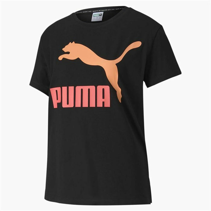 Tricou cu Mânecă Scurtă Femei Puma Classics Logo Tee Negru