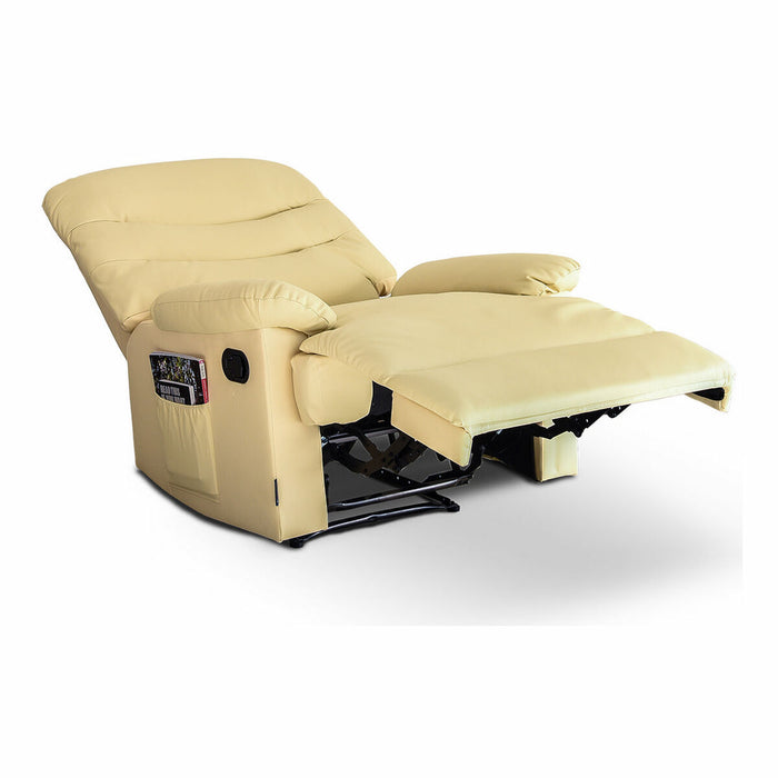 Fotoliu Relax cu Masaj Astan Hogar Manual Crem Piele Sintetică