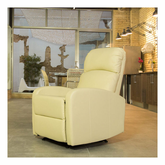 Fotoliu înclinat Astan Hogar Relax Manual Crem Piele Sintetică