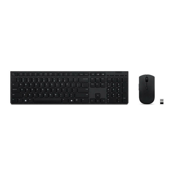 Tastatură și Mouse Fără Fir Lenovo SLIM COMBO II ES MC00011728 Negru Qwerty Spaniolă