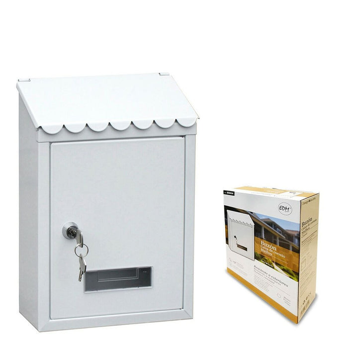 Cutie de scrisori EDM Standard Oțel Alb (21 x 6 x 30 cm)