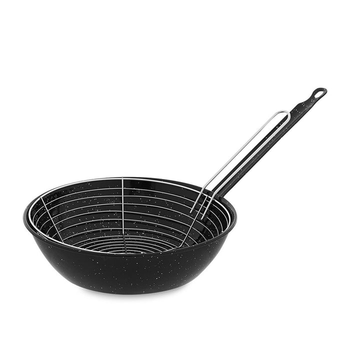Tigaie cu coș pentru prăjit Vaello Negru Oțel emailat (Ø 28 cm)