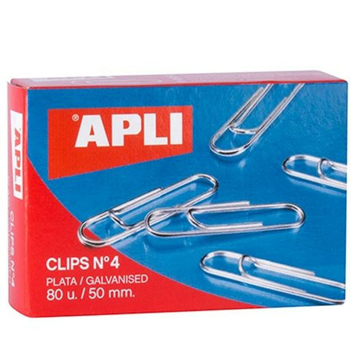Clips Apli Nº4 50 mm Argintiu (10 Piese)