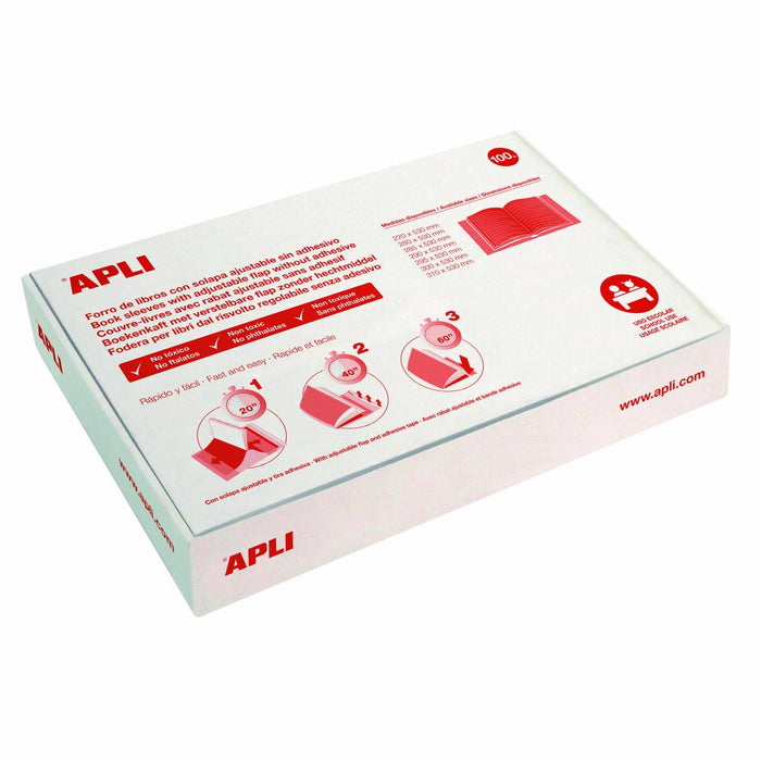 Husă Carte Apli 22 x 53 cm Transparent PVC (100 Unități)