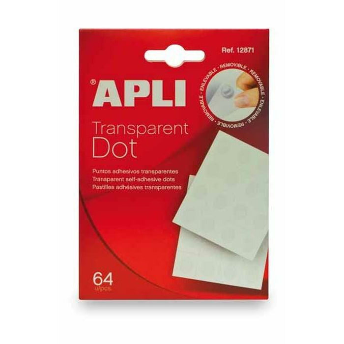 Etichete autoadezive Apli Puncte Transparent (12 Piese)