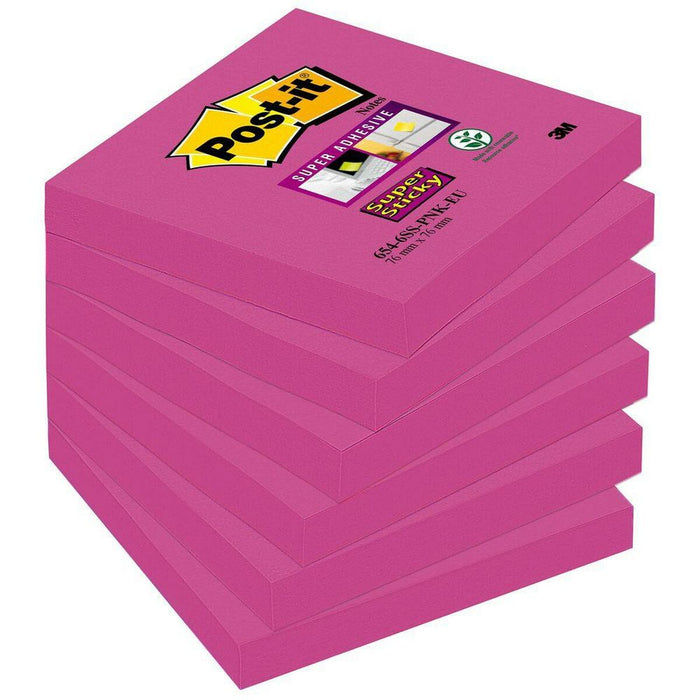Notițe cu Adeziv Post-it Super Sticky Fucsia 6 Piese 76 x 76 mm