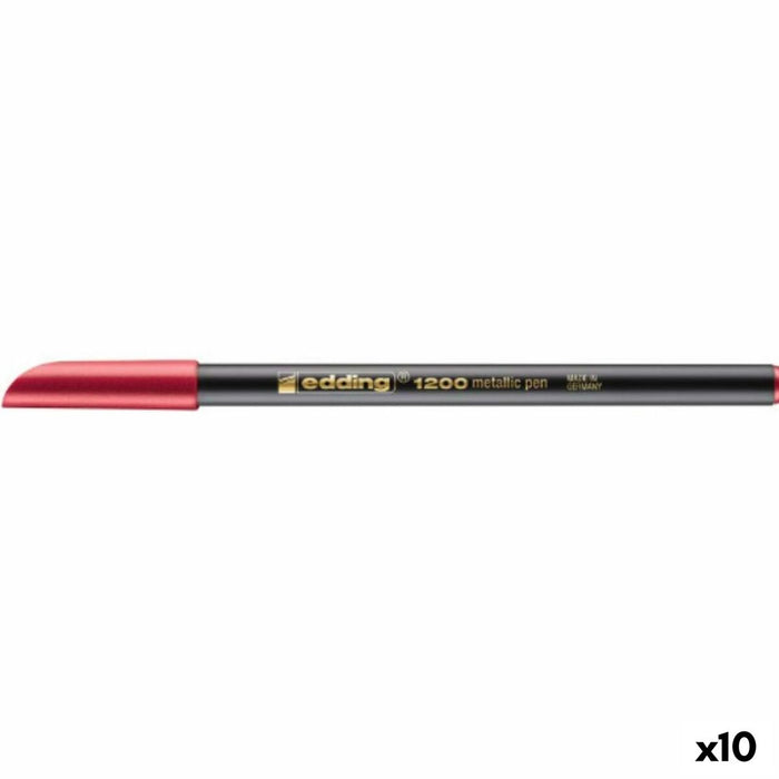 Cariocă Edding 1200 metalic Roșu (10 Unități)