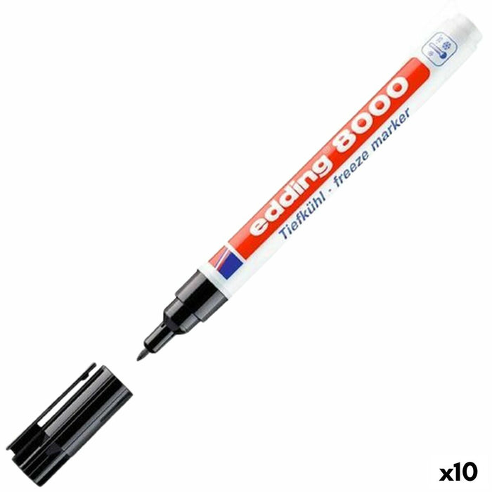 Marker permanent Edding 8000 Negru (10 Unități)
