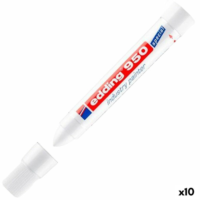 Marker permanent Edding 950 Alb 10 Piese (10 Unități)
