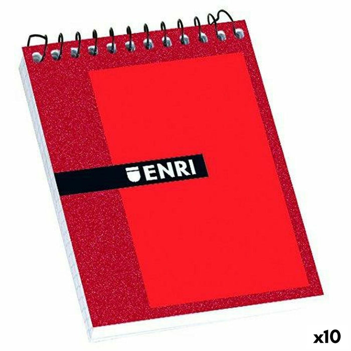 Carnet Notițe ENRI Roșu 80 Frunze 4 mm (10 Unități)