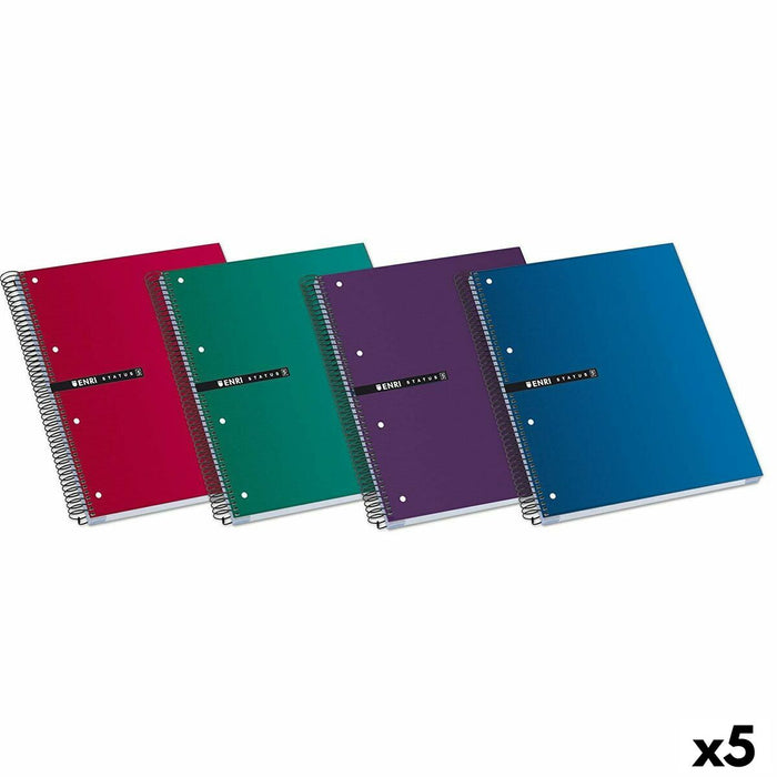 Notebook ENRI Multicolor A4 160 Frunze (5 Unități)