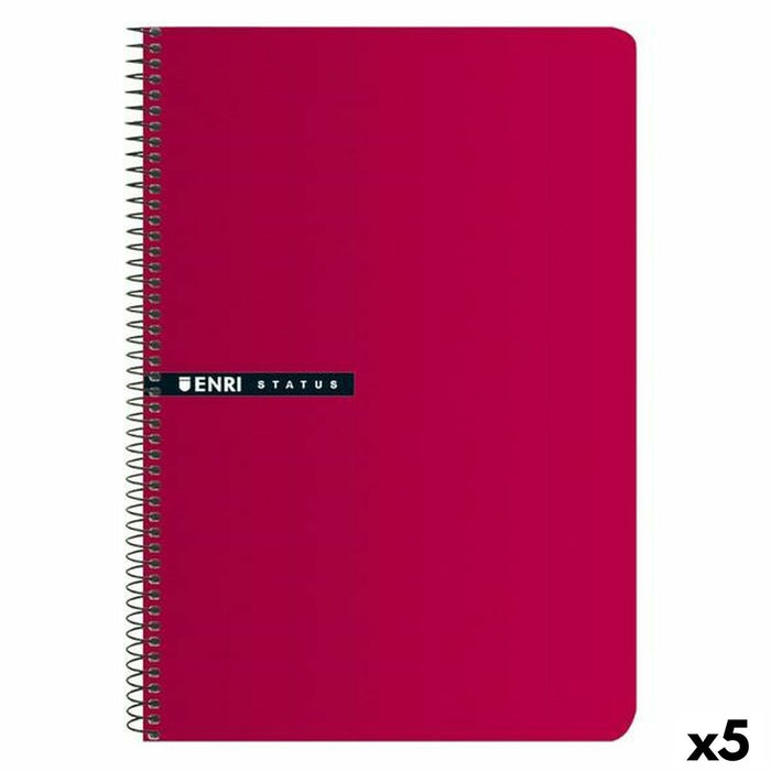 Notebook ENRI Roșu 21,5 x 15,5 cm (5 Unități)