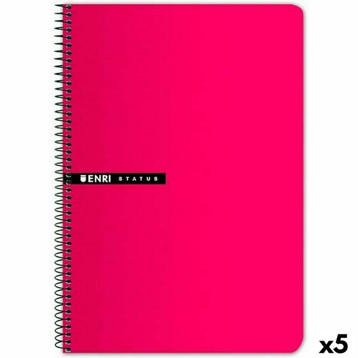Notebook ENRI Hârtie milimetrică cu grilă Roșu Din A4 (5 Unități)