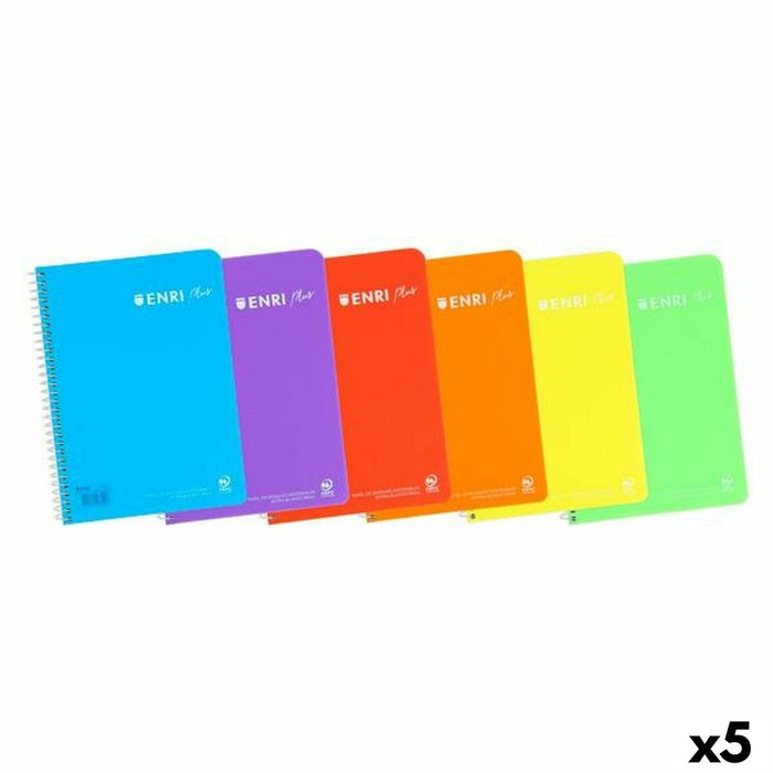 Notebook ENRI Husă moale 80 Frunze Sfert (5 Unități)