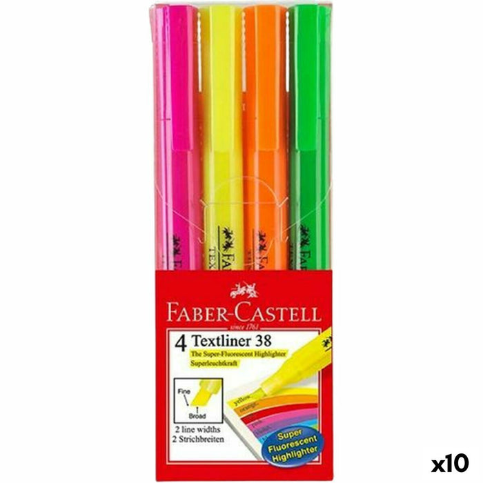 Set de Markere Fosforescente Faber-Castell Textliner 38 10 Unități