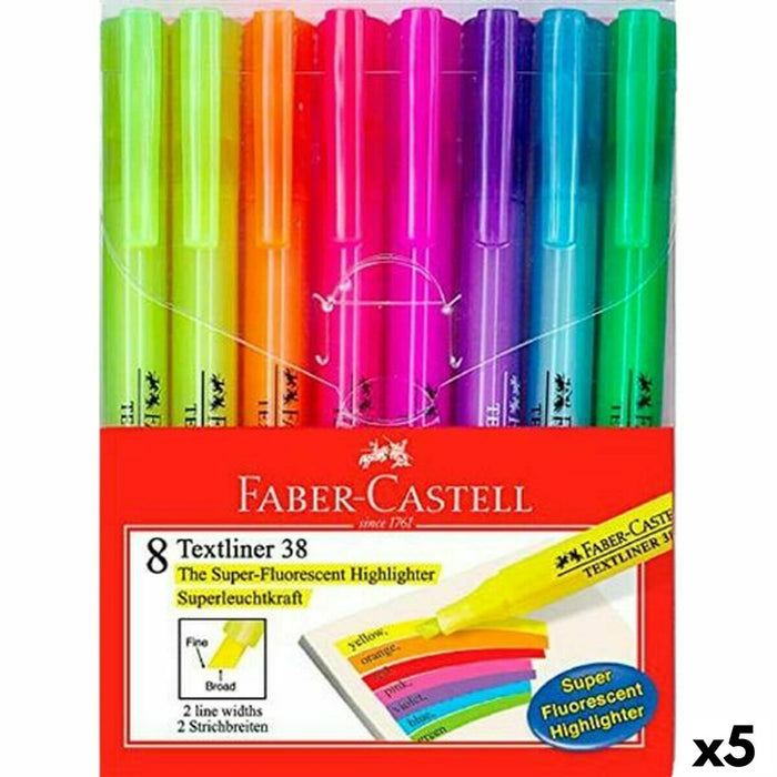 Set de Markere Fosforescente Faber-Castell Textliner 38 5 Unități