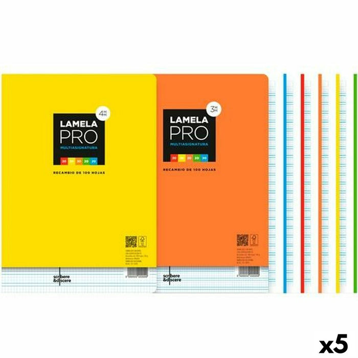 Foi de schimb Lamela Multicolor A4 100 Frunze 3 mm (5 Unități)