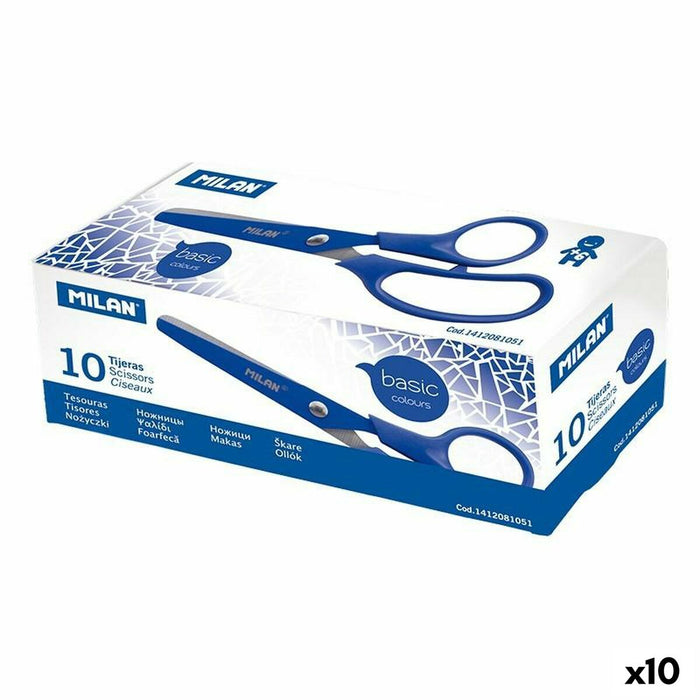 Foarfeci Milan Albastru Oțel inoxidabil (10 Unități)