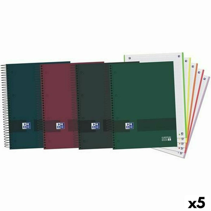 Set de caiete Oxford European Book 5 Multicolor A4 120 Frunze (5 Unități)