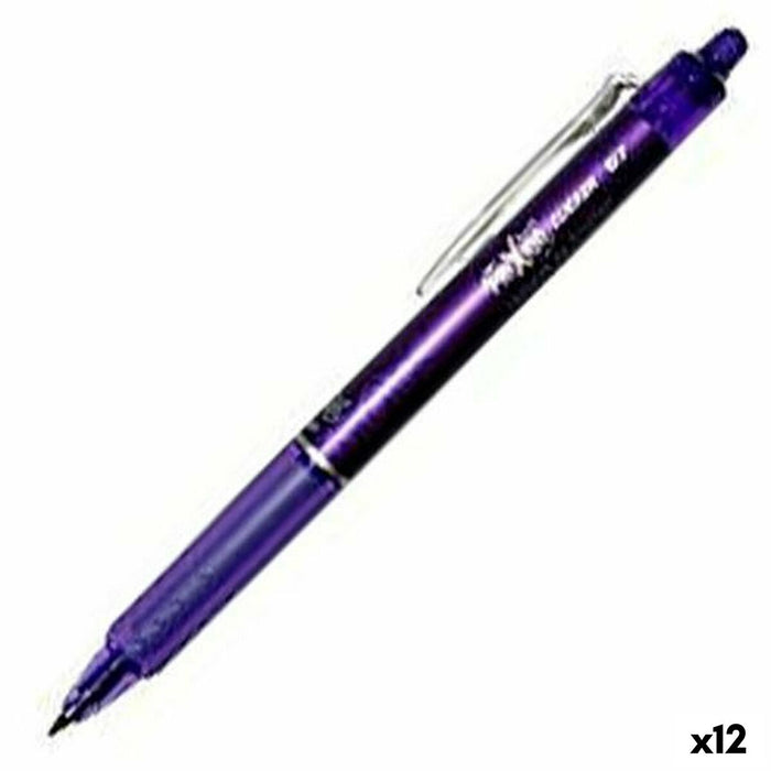 Stilou Pilot Frixion Clicker Cerneală care se șterge Violet 0,4 mm 12 Unități