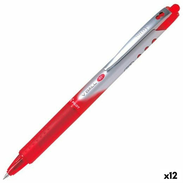 Stilou cu cerneală lichidă Pilot V-BALL 07 RT Roșu 0,5 mm (12 Unități)